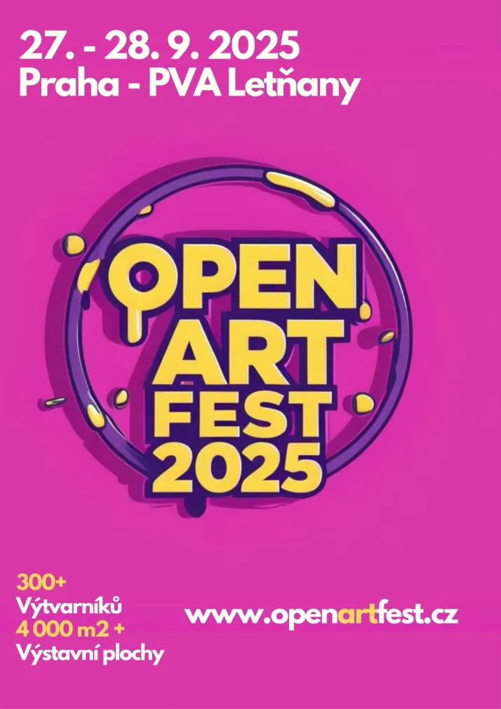 Plakát Open Art Fest 2025, 27.–28. 9. 2025, Praha – PVA Letňany